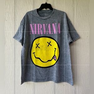 NWOT Nirvana Smiley Graphic T-Shirt